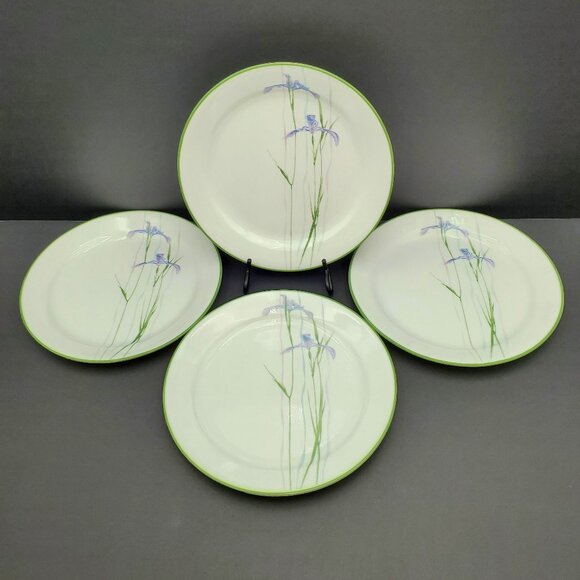 Corelle Other - Corelle Shadow Iris Lucheon Plates Corning Purple Flowers Floral Lunch Plates